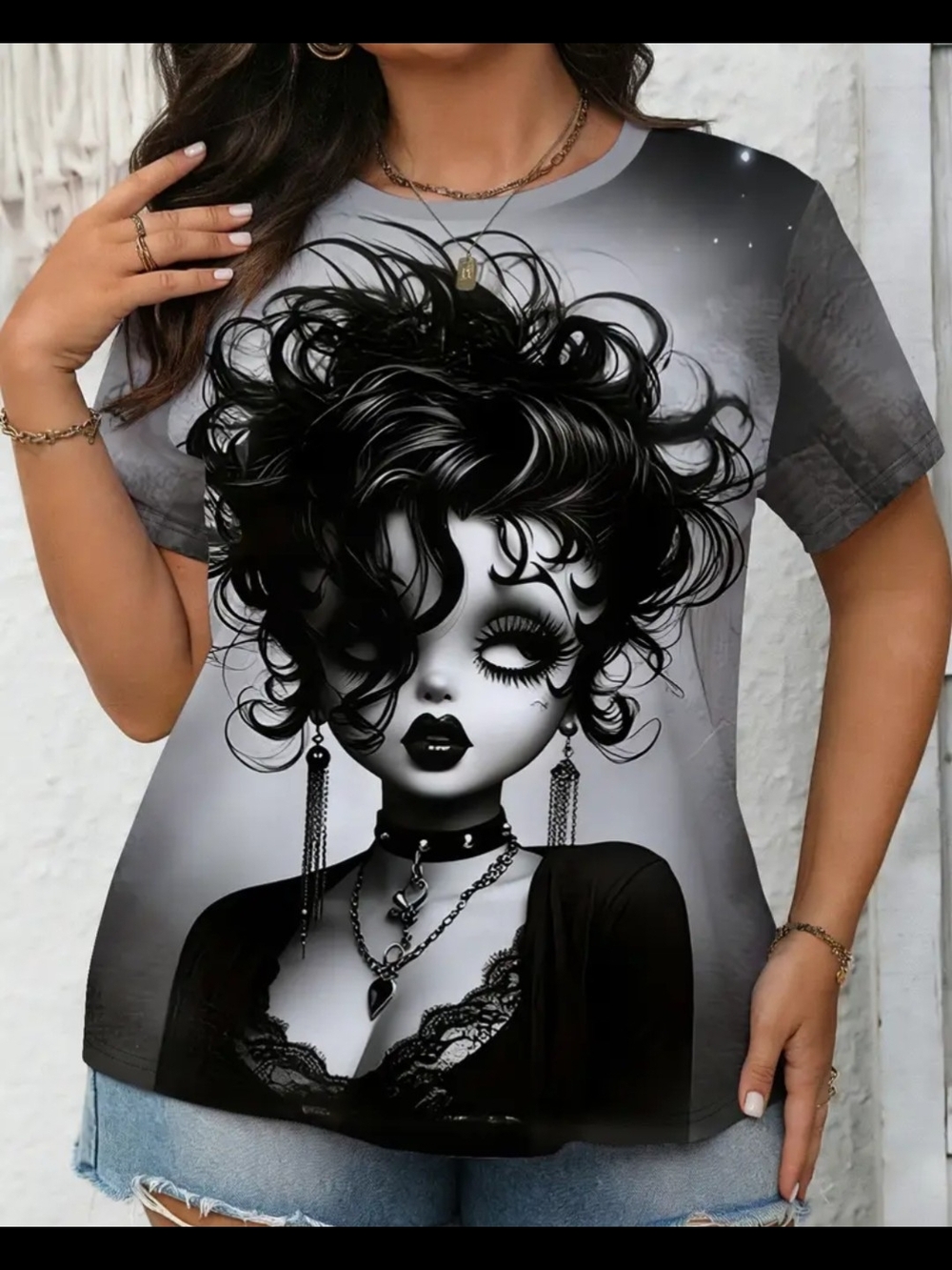 Women's Gothic Betty Black Graphic Tee